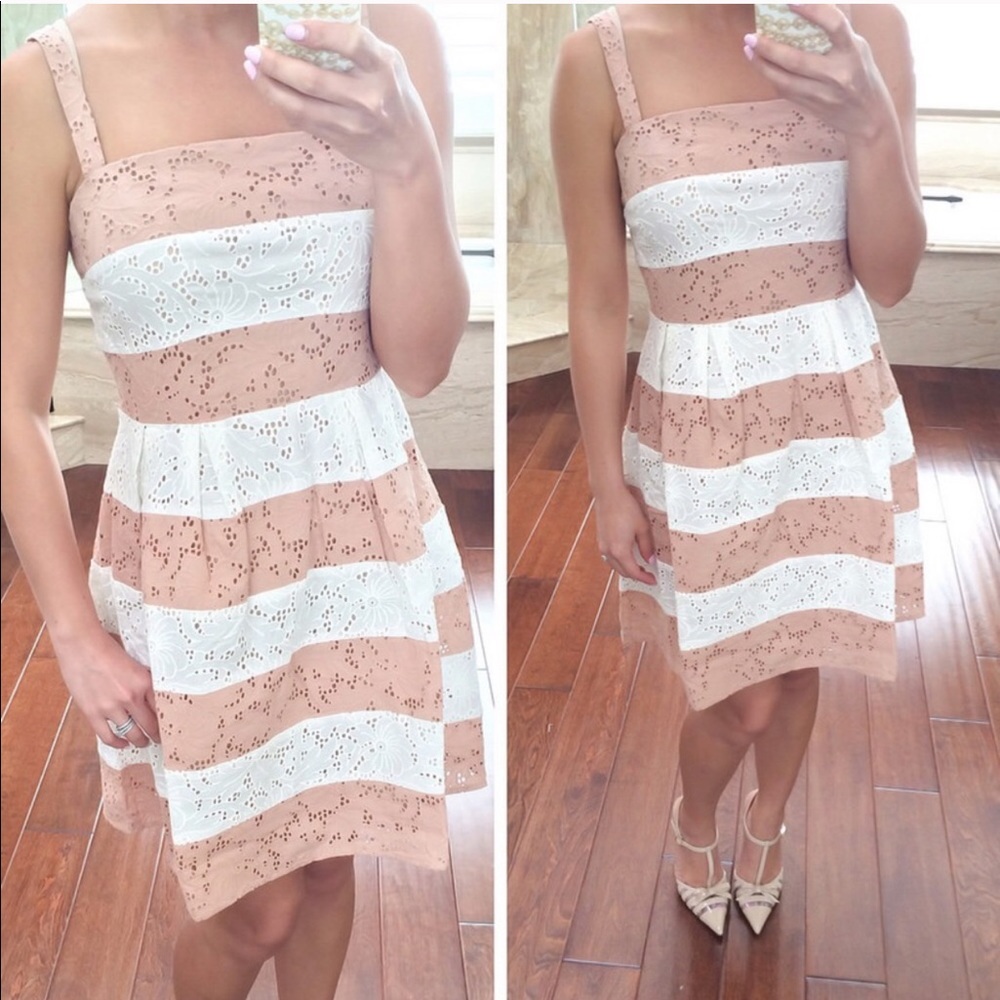 LOFT eyelet striped dress